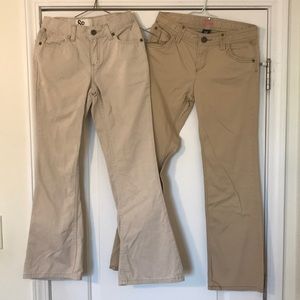 2 pairs, Girls khaki pants, size 12